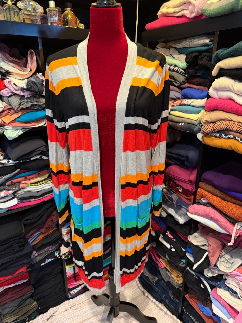 #453. Joseph A. Striped cardigan. 3x